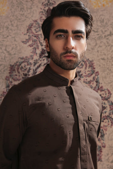 BAROSHA BROWN MID THIGH KURTA